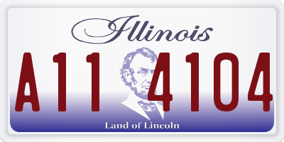 IL license plate A114104