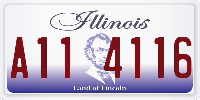 IL license plate A114116
