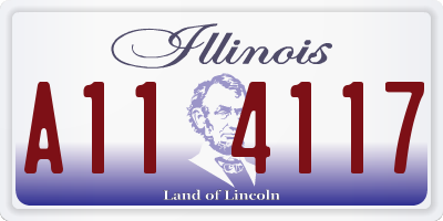 IL license plate A114117