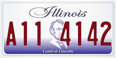 IL license plate A114142