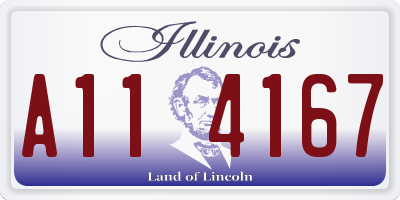 IL license plate A114167
