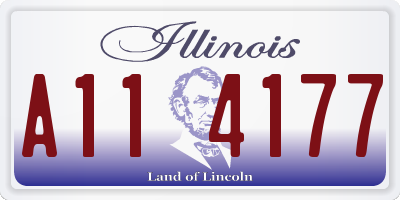 IL license plate A114177