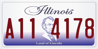 IL license plate A114178