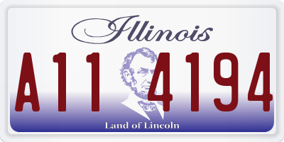 IL license plate A114194
