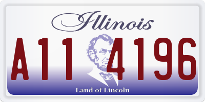 IL license plate A114196