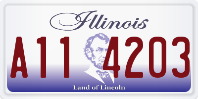 IL license plate A114203