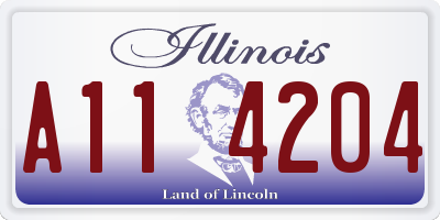 IL license plate A114204