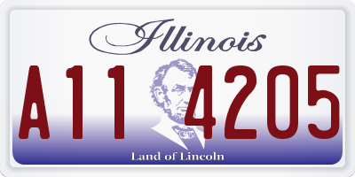 IL license plate A114205