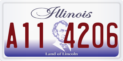 IL license plate A114206