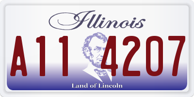 IL license plate A114207