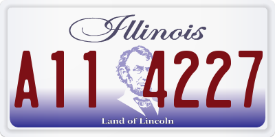 IL license plate A114227