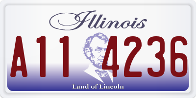 IL license plate A114236