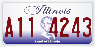 IL license plate A114243