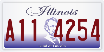 IL license plate A114254