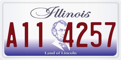 IL license plate A114257