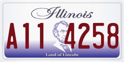 IL license plate A114258