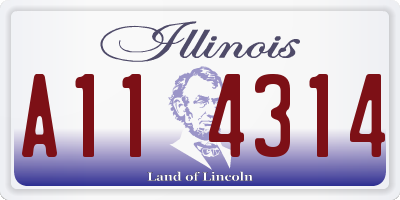 IL license plate A114314