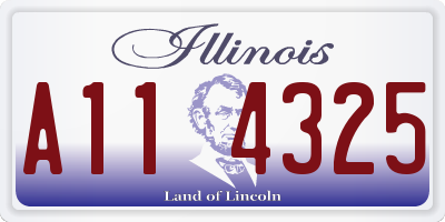 IL license plate A114325