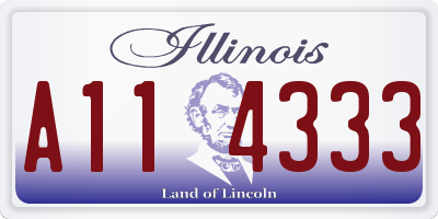 IL license plate A114333