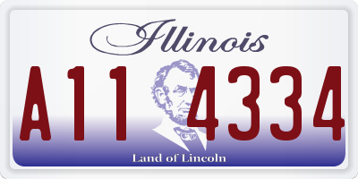 IL license plate A114334