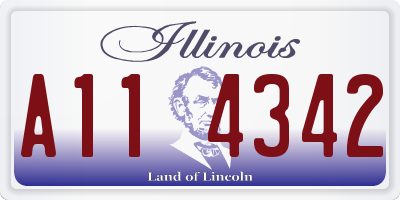 IL license plate A114342