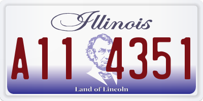 IL license plate A114351