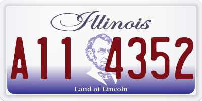 IL license plate A114352