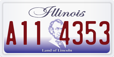 IL license plate A114353