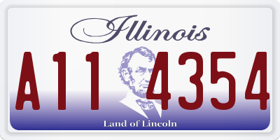IL license plate A114354
