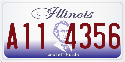 IL license plate A114356