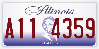 IL license plate A114359