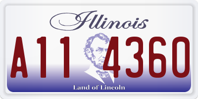 IL license plate A114360