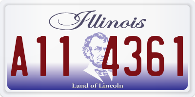 IL license plate A114361