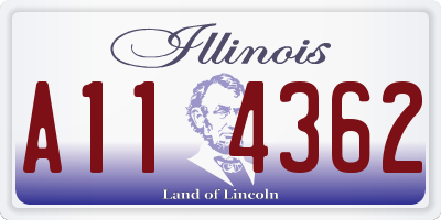 IL license plate A114362