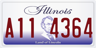 IL license plate A114364