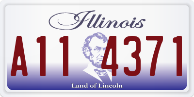 IL license plate A114371