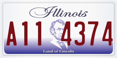 IL license plate A114374