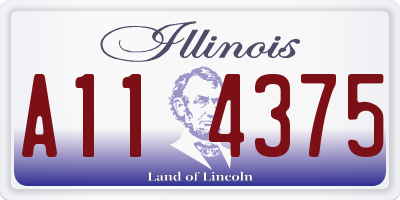 IL license plate A114375