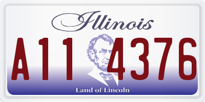 IL license plate A114376