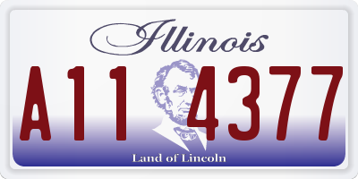 IL license plate A114377