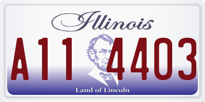 IL license plate A114403