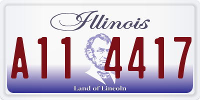 IL license plate A114417