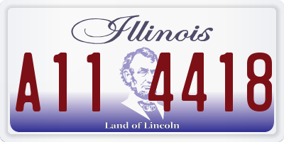 IL license plate A114418