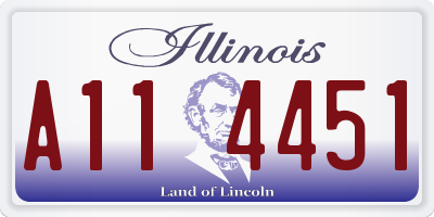 IL license plate A114451