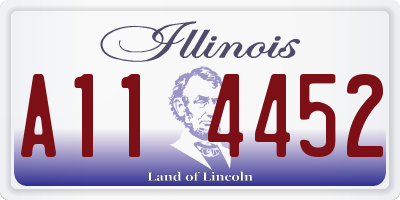 IL license plate A114452