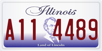 IL license plate A114489