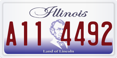 IL license plate A114492
