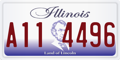 IL license plate A114496