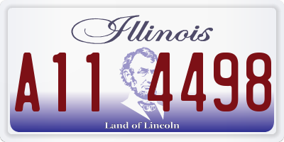 IL license plate A114498