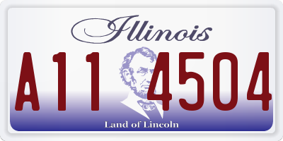IL license plate A114504